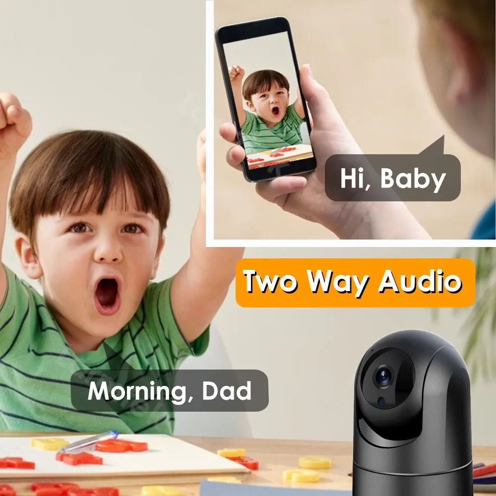 4MP 5G WiFi IP Camera – 2K Baby Monitor, 1080P Mini Indoor CCTV Security Camera with Auto Tracking, Audio & Video Surveillance, Alexa Compatible