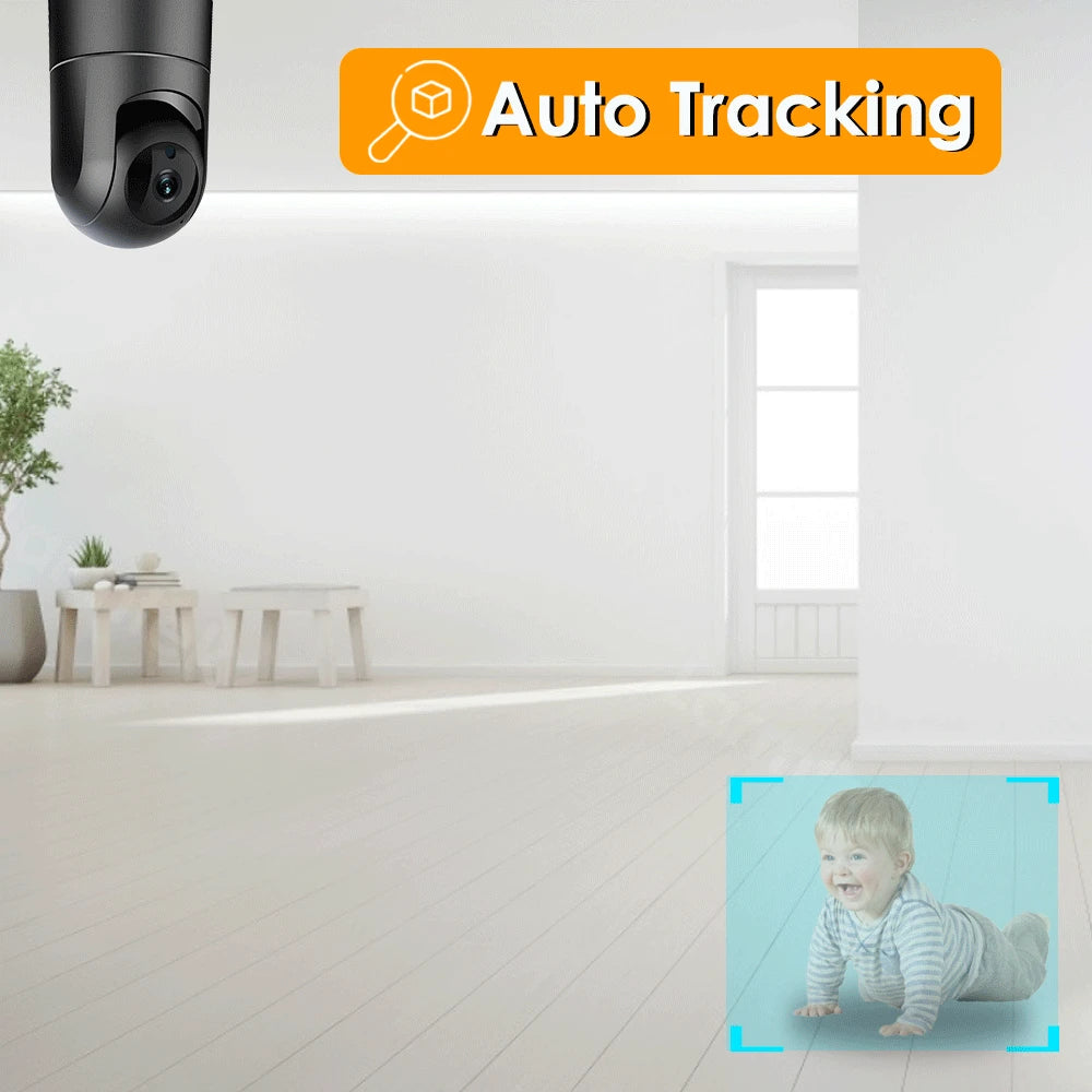 4MP 5G WiFi IP Camera – 2K Baby Monitor, 1080P Mini Indoor CCTV Security Camera with Auto Tracking, Audio & Video Surveillance, Alexa Compatible